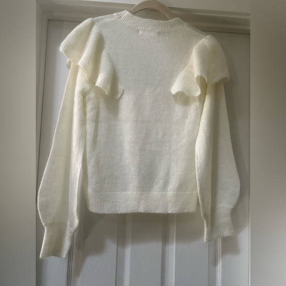 Ces Femme Cream Sweater with Ruffle Sleeves - Picture 4 of 7